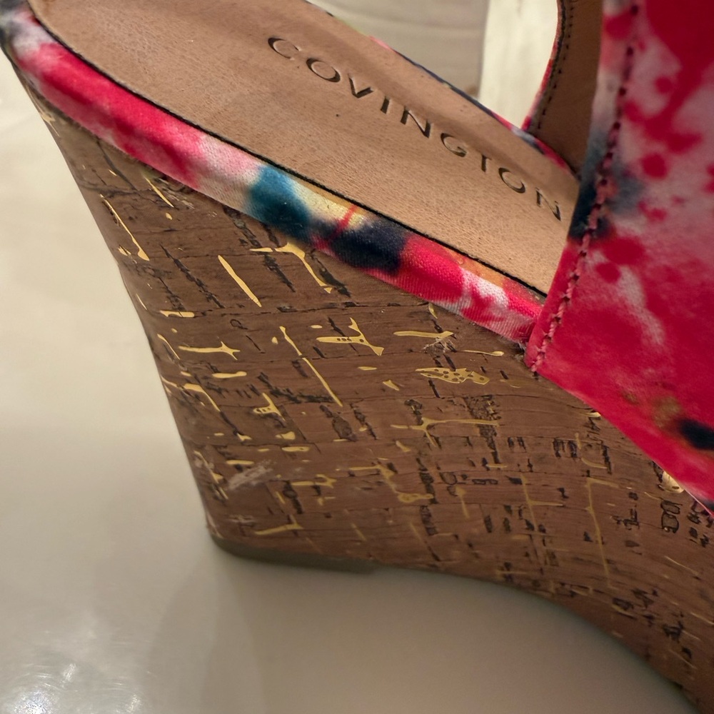 Covington Women's Multicolor Floral Cork Wedge Heels size 6.5 MAKE ME A OFFER! - Picture 14 of 17